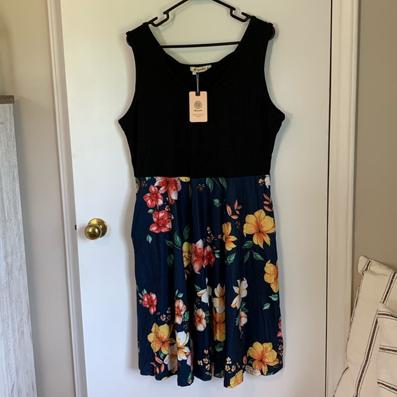 Moyabo Dresses & Skirts - Women's Elegant V-Neck - Casual Sleeveless Summer Dress with Pockets -runs small